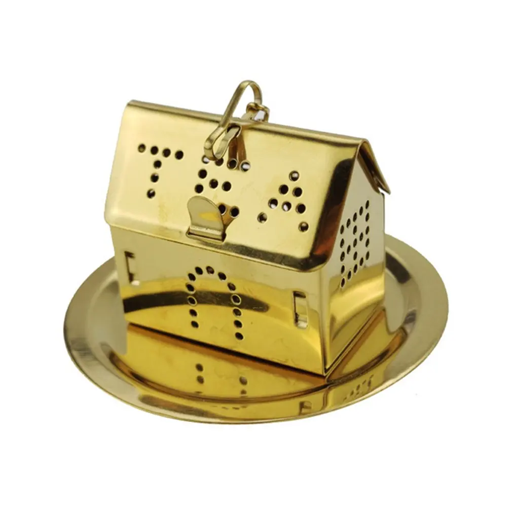

304 Stainless Steel Creative Golden House Shape Tea Maker Herb Tea Strainer Tea Filter Tools Supplies
