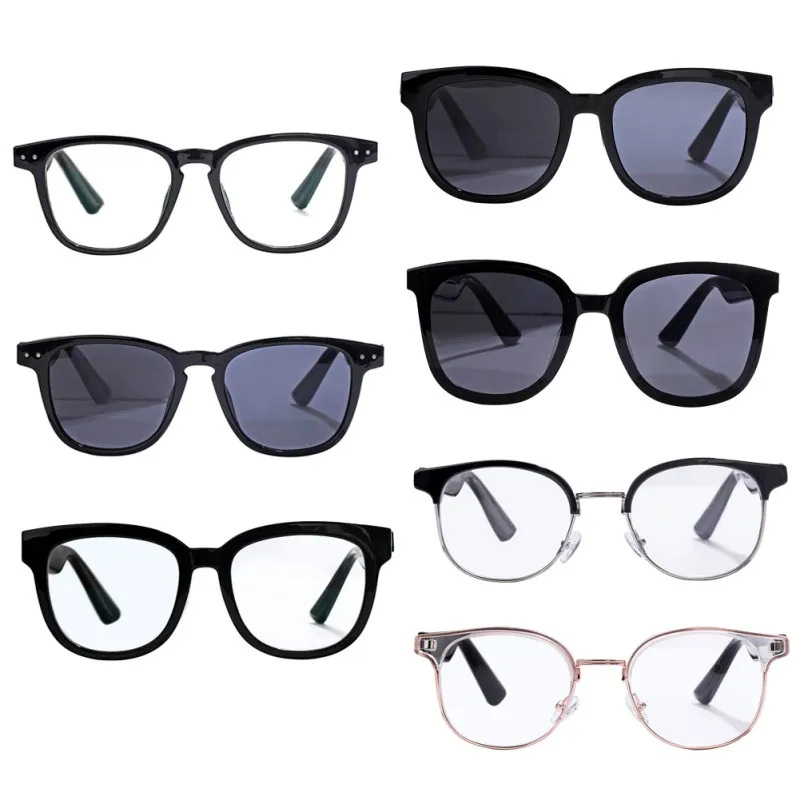 저렴한 패션 고급 스마트 안경 무선 블루투스 핸즈프리 통화 오디오 오픈 이어 라이트 렌즈 안티 블루 스마트 선글라스