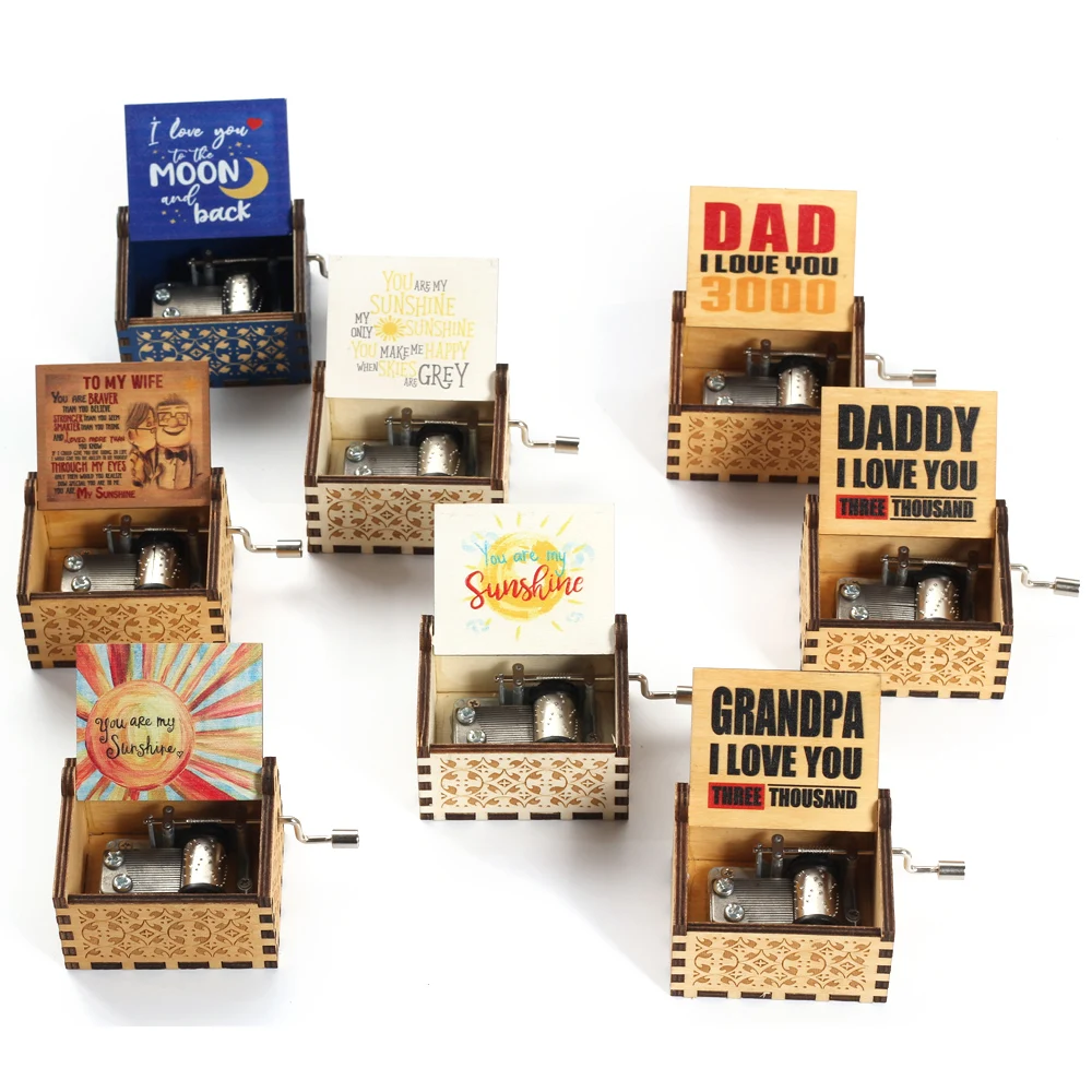 Деревянная музыкальная шкатулка в античном стиле на день рождения Музыкальная с