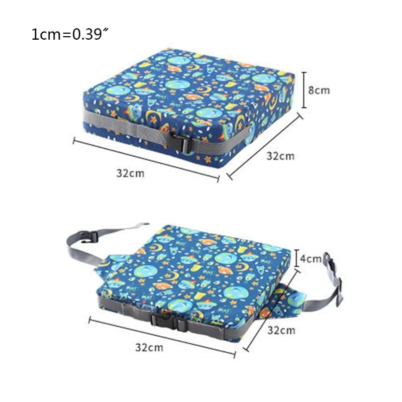 

2 Pcs/Set Anti-Skid Cartoon Printing Dining Children Cushion Increased Pad Adjustable Removable High Chair Booster Mat