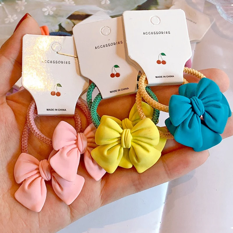 

2PCS New Cute Princess Bowknot Headwear Kids Elastic Hair Bands Children Ropes Girls Cartoon Accessories Baby Headdress