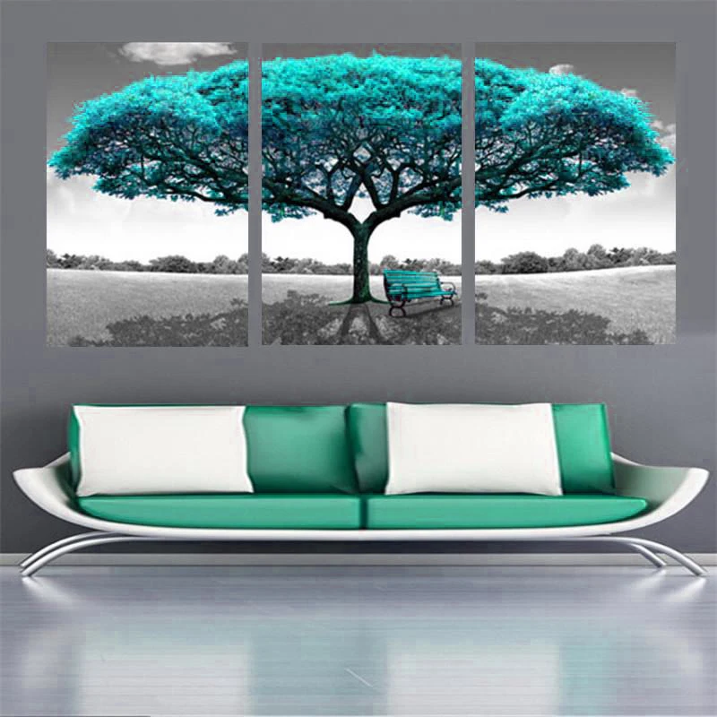 

Комплект из 3 предметов синего цвета с изображением рождественской елки Diy Набор для создания алмазной мозаики Триптих мозаичная картина, в...