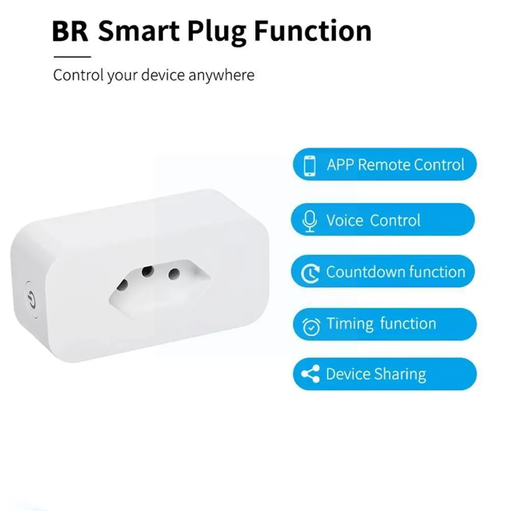 

16A Brazil Specification Smart Socket Power Socket Voice Control With Metering For Tuya WiFi Zigbee 3.0 Plug B3V1