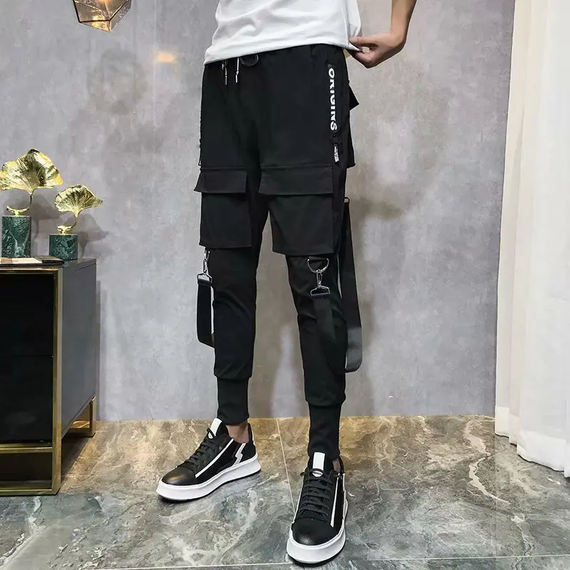 

Men Clothing 2021 Fashion Harem Jogger Streetwear Militar Sports Multi-pocket Cargo Pants Male Harajuku Korean Pencil Trousers