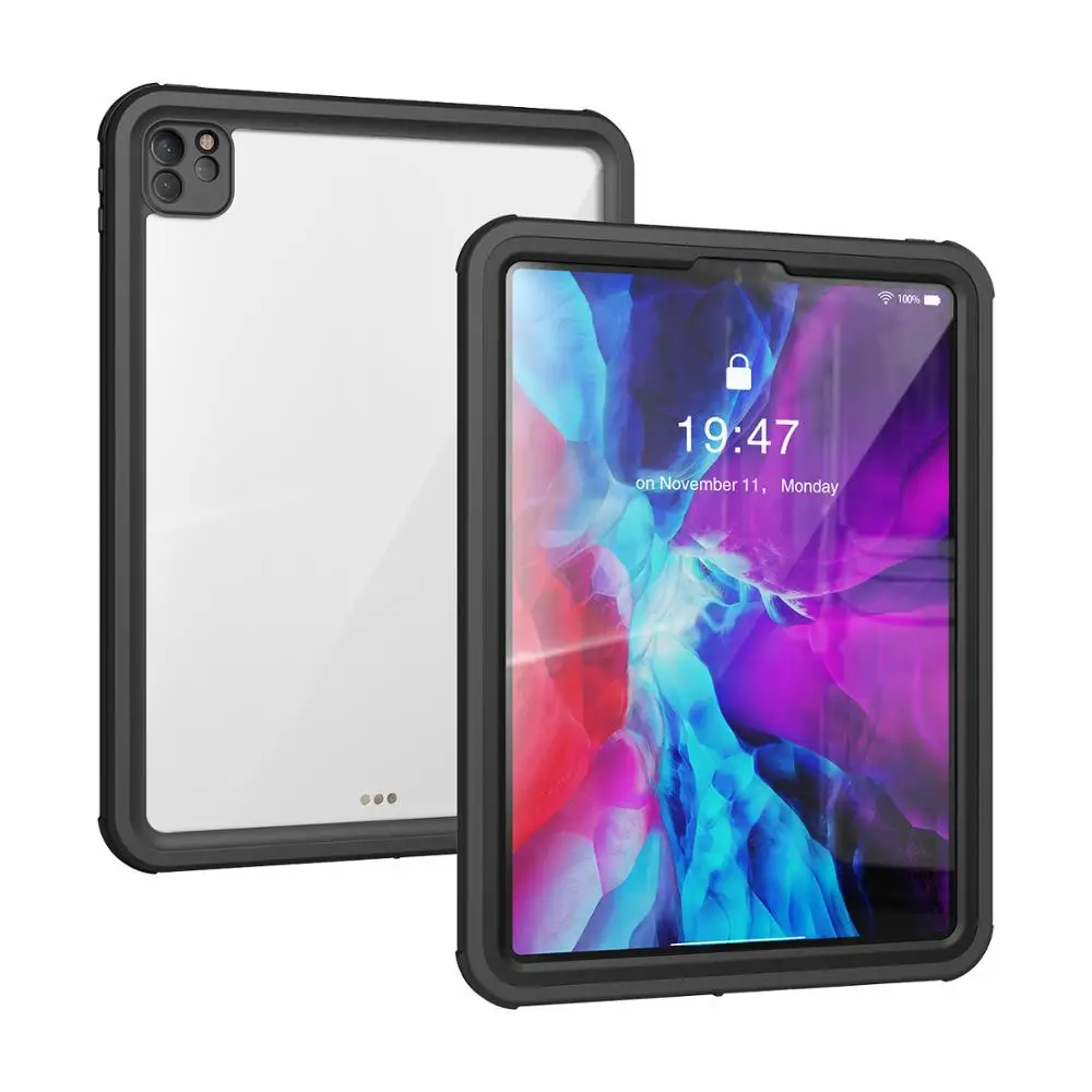 

New For iPad Pro 11 inch Waterproof Case Heavy Duty Shockproof Snow Dust proof For Apple iPad Pro 2020 Case Cover Skin Clear