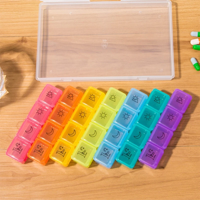 

Monthly Pill Organizer Friendly, Free Travel 28 Day Pill Box Case with Spring Open Design and Large Compartment