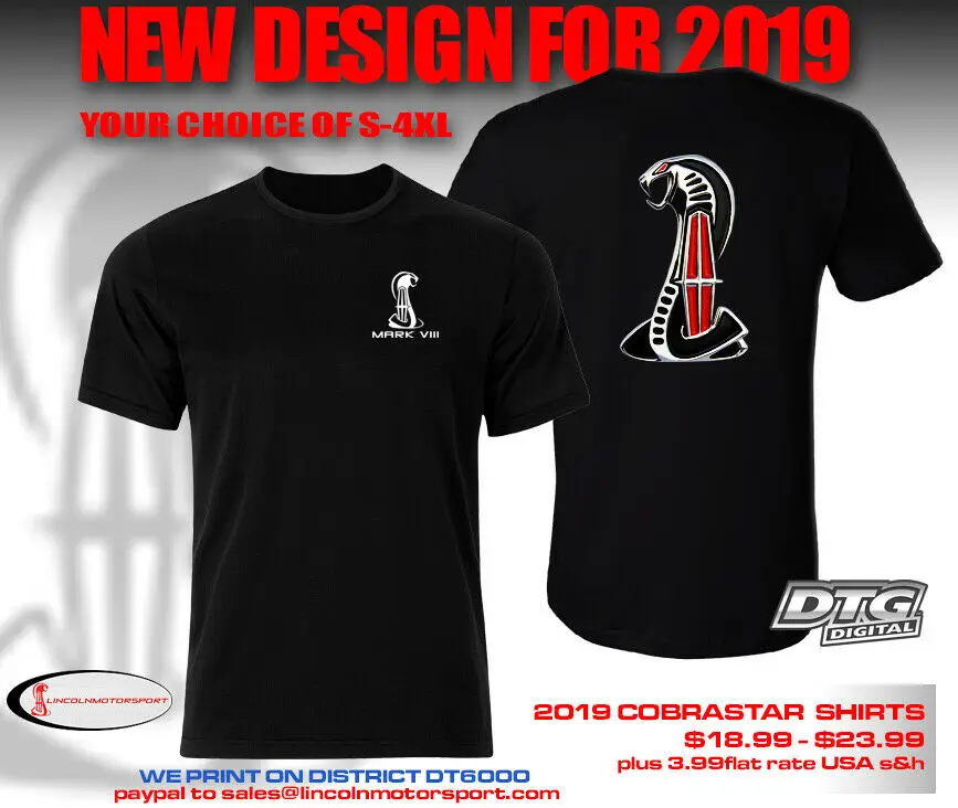 

Lincolnmotorsport Cobrastar T Shirts NEW DESIGN for 2019 Lincoln Mark VIII