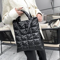 winter cotton pad women handbag fashion space padded shoulder bag designer quilting tote brand down shopper purse bags for women