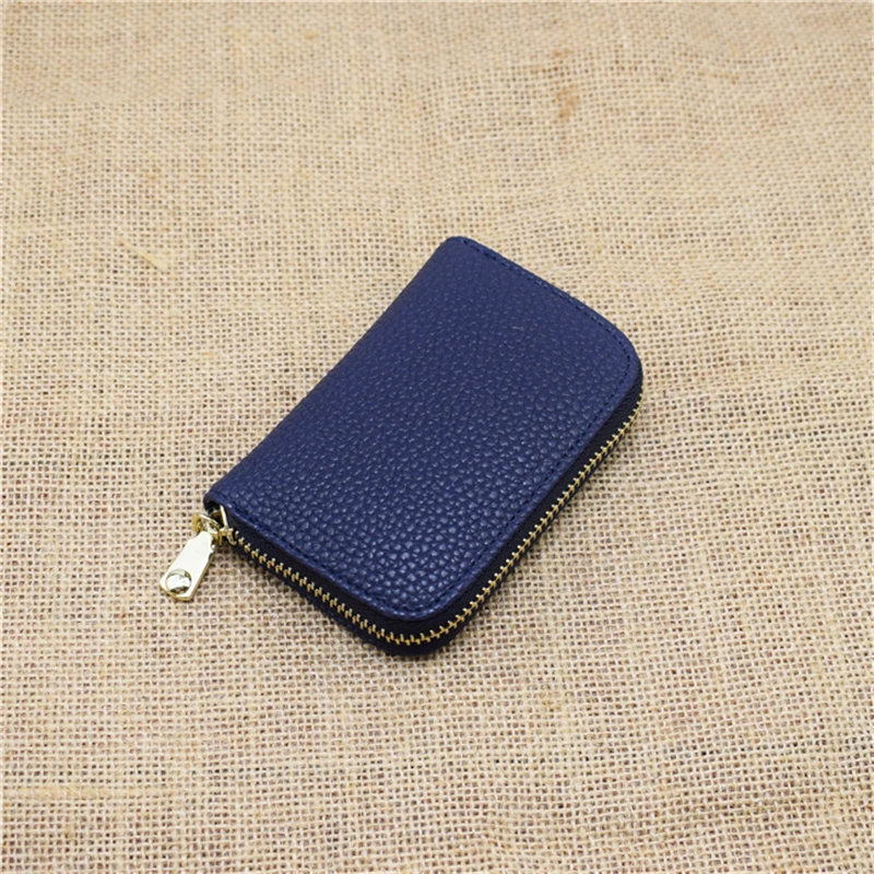 new dark blue Западный благоприятный женский бизнес-держатель для карт, красный, черный, синий, оранжевый, унисекс, кошелек для карт, на молнии, банк/ID/кредитный держатель для карт, кошелек - Цвет: new dark blue