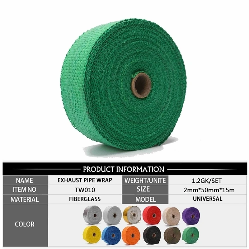 Универсальная Тепловая обертка для выхлопных газов мотоциклов негорючая