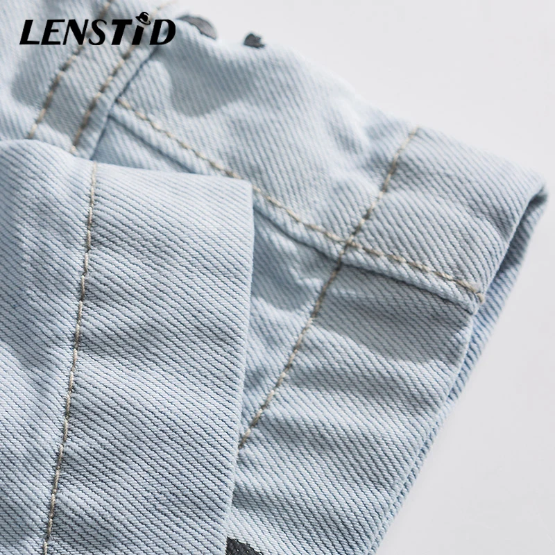 

LENSTID Summer Men Hip Hop Denim Shorts Letter Heart Print Gradient Shorts Streetwear Harajuku Cotton Jogger Shorts Track Pants