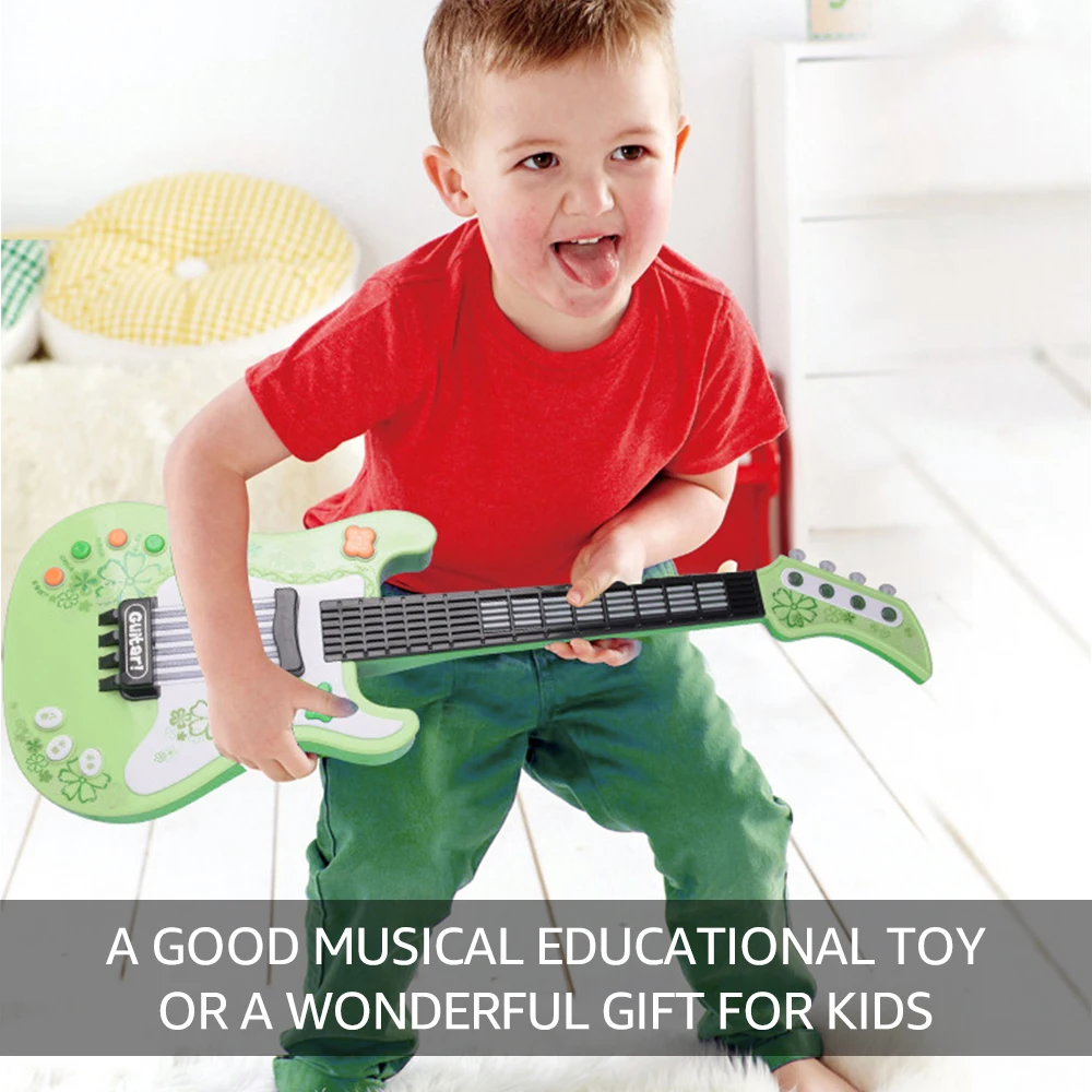 

Kids Musical Guitar Electric Musical Toy Instrument with 4 Play Modes Lights & Musics for Boys and Girls