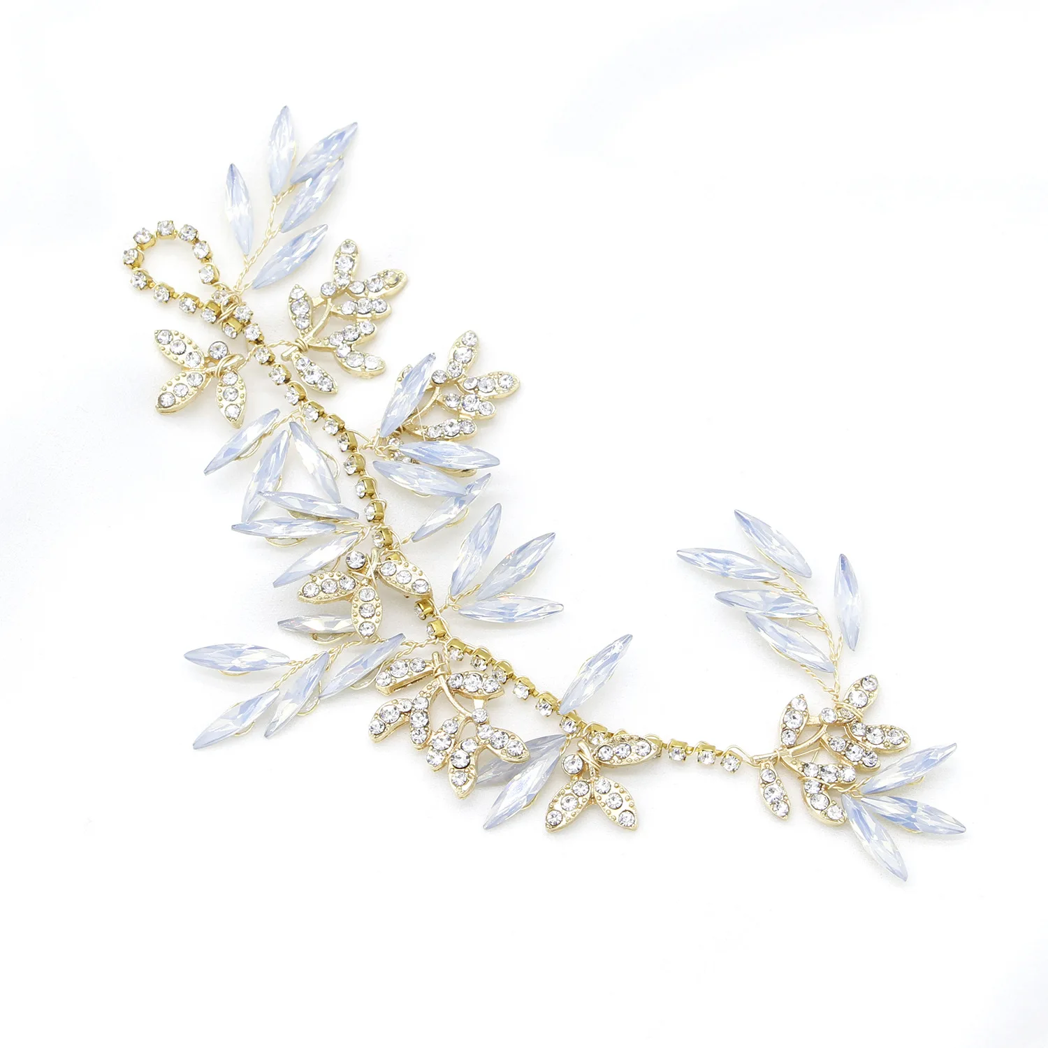 Свадебный головной убор из опала украшенный кристаллами лоза маркиза свадебный