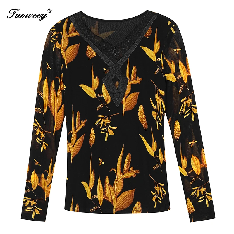 

2019 New Autumn Women Blouse Patchwork Long Sleeve White Women Blouse Tops lace v neck wear Casual Shirt Tops Blusas Feminine
