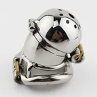 Пояс верности из нержавеющей стали, мужское устройство верности, новый дизайн с двойным замком, металлический замок для пениса, кольцо для верности, секс-игрушки для мужчин