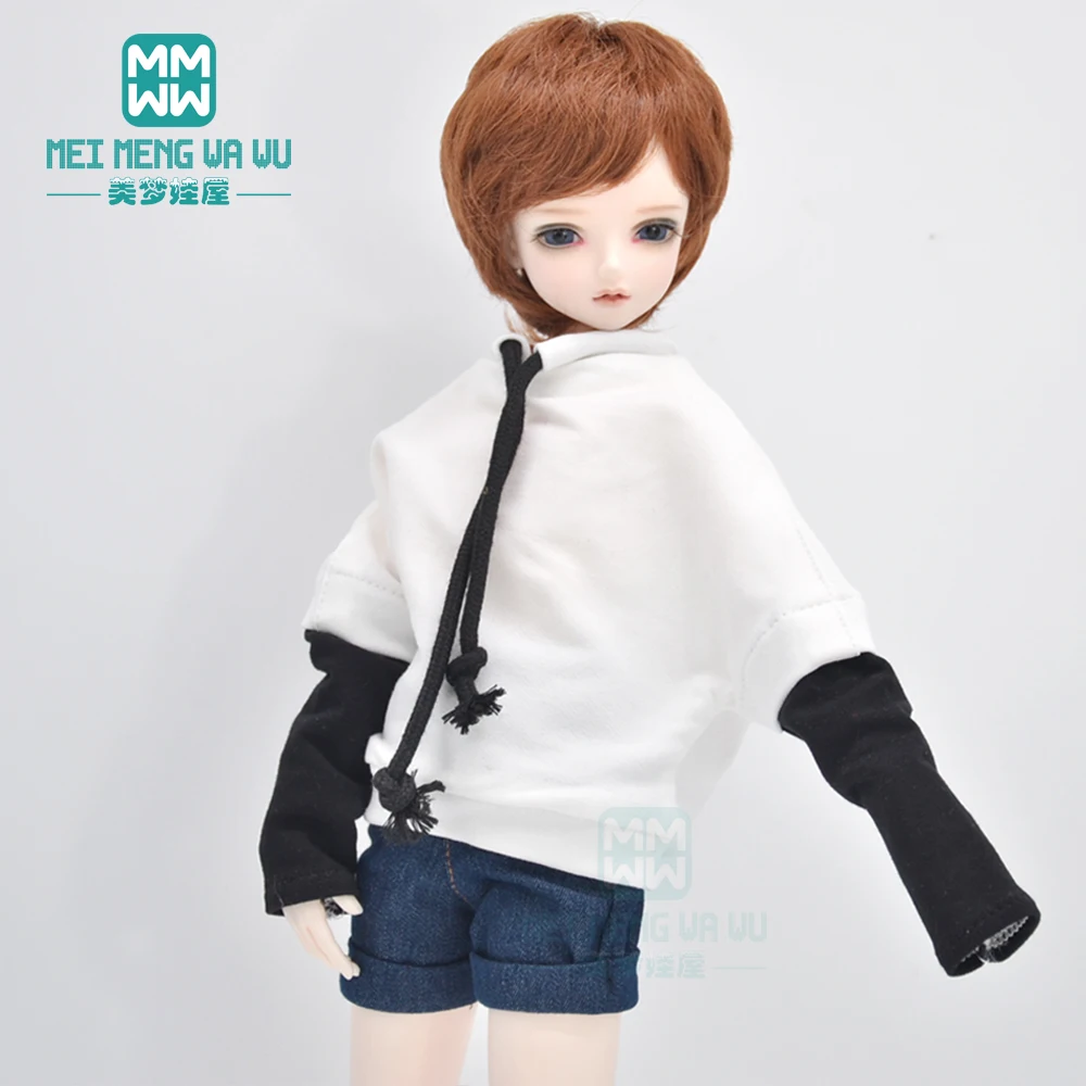 Одежда для кукол BJD 30-45 см 1/4 дюйма MSD MYOU YOSD модный свитер с капюшоном белый черный