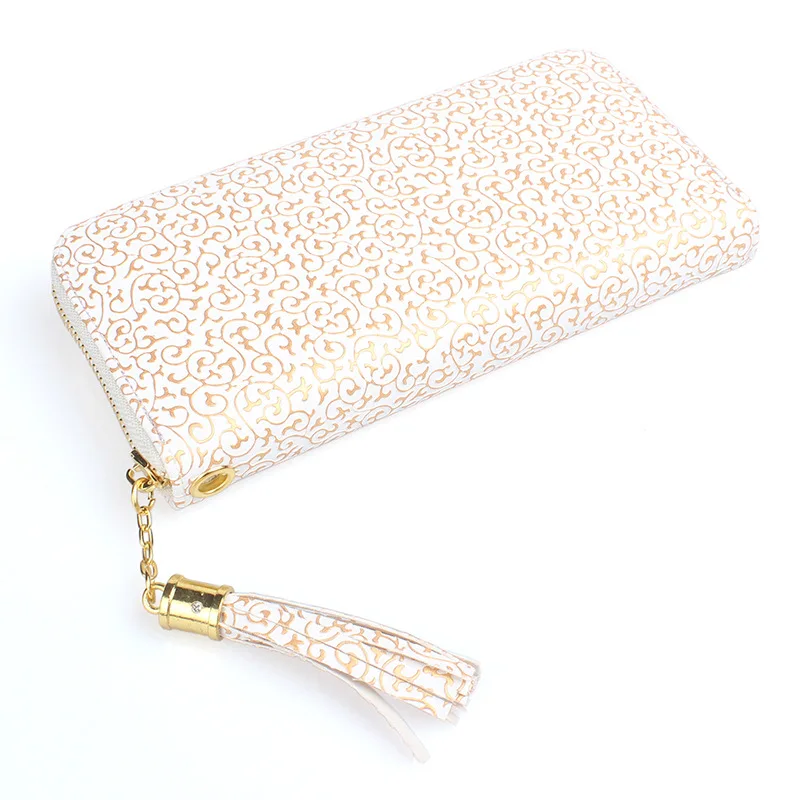 

Wallets Women Long Clutch Totems Print Tassel Card Holders Phone Pocket Purse Lady Money Pouch Handbag Women Wallet Carteras