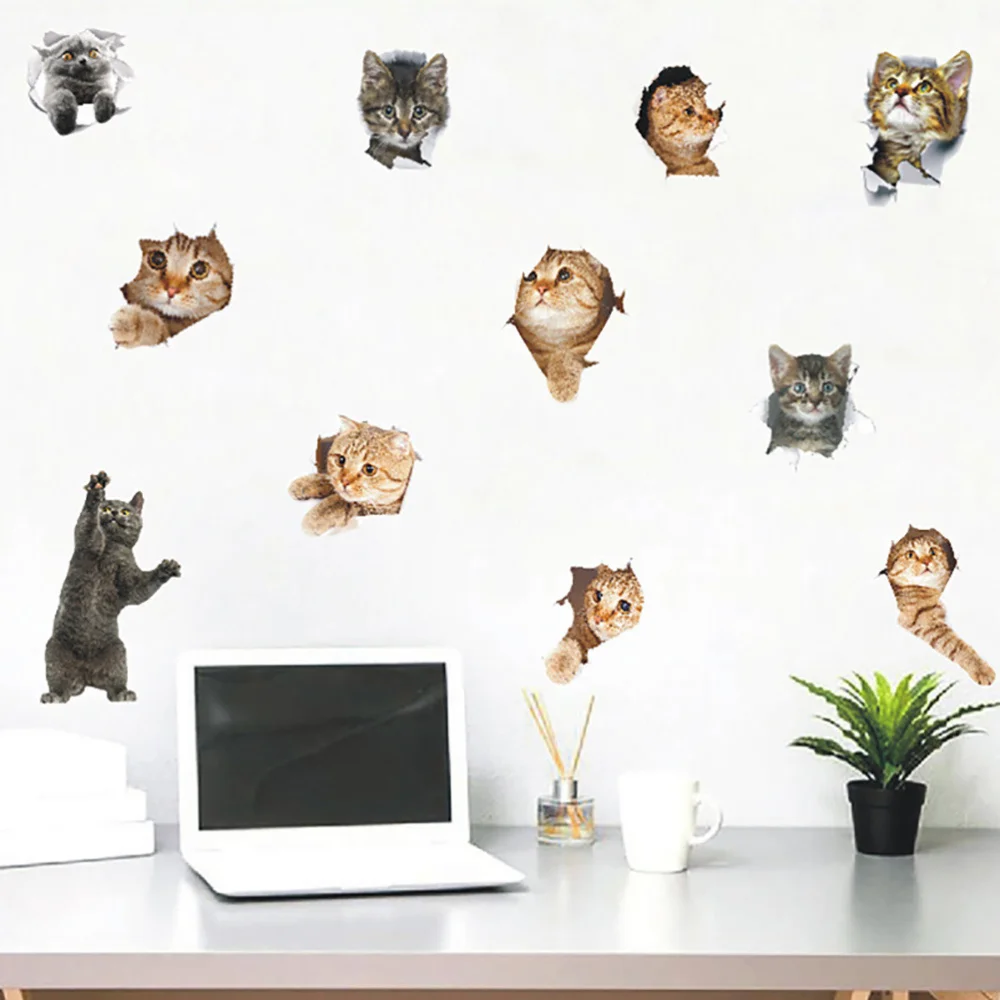 

1 Pc Lovely Cat Decoration Poster Chic Window Cling Removable Wall Decal