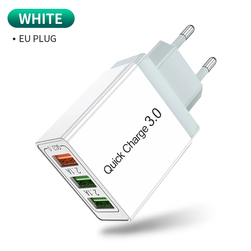 Udyr Quick Charge 4,0 3,0 USB зарядное устройство для iPhone 11 samsung S10 A50 huawei P30 Pro EU US 4 порта быстрое настенное зарядное устройство для мобильного телефона - Тип штекера: 3 Port White US