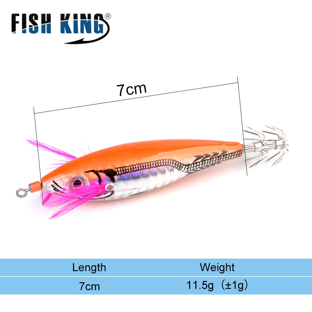 Рыболовная приманка FISH KING 7 см/11 5 г с крючком для кальмара Поворотный кран Джиги