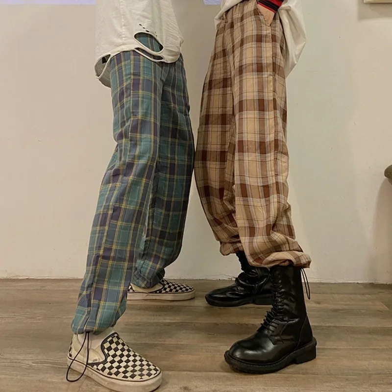 

Hip Hop Pants Women Harajuku Plaid Classic Stylish BF Style Drawstring Teens Streetwear Pant All-match Casual Ladies Trouser New
