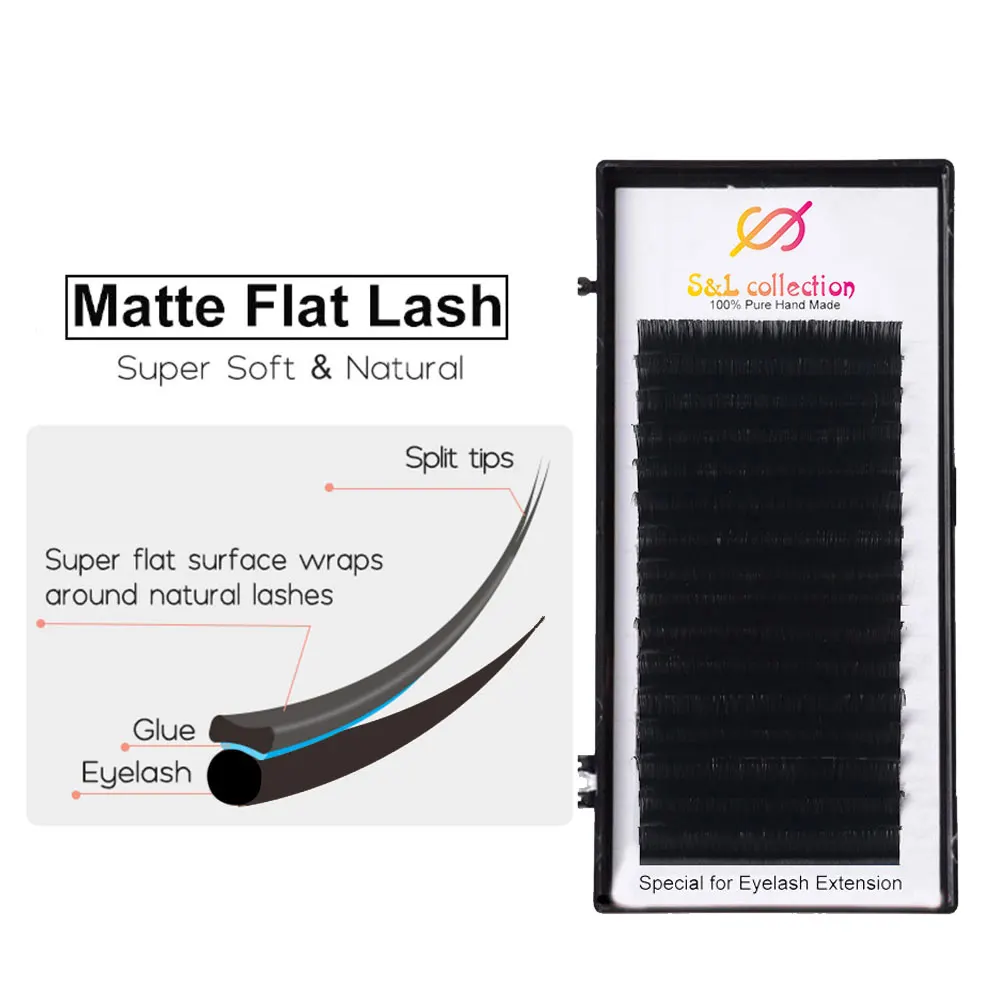 Смешанные кашемировые Индивидуальные Накладные плоские ресницы норковые Эллипсы для наращивания ресниц