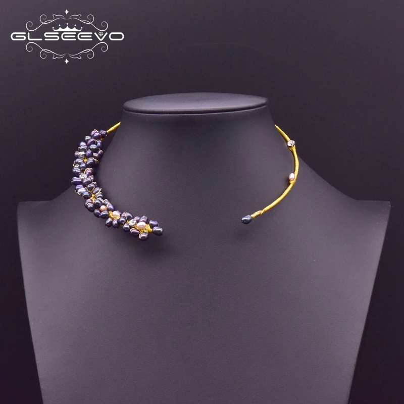 Женский чокер ручной работы GLSEEVO ожерелье из натурального жемчуга барокко GN0061-4 |