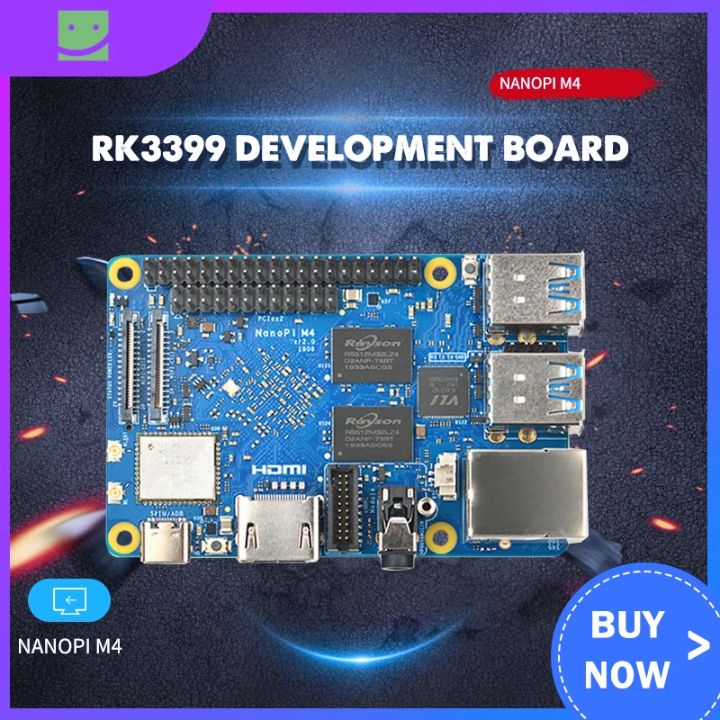 RK3399 макетная плата NanoPi M4V2 Двухдиапазонная Wi Fi Двойная камера 4G Память 4K