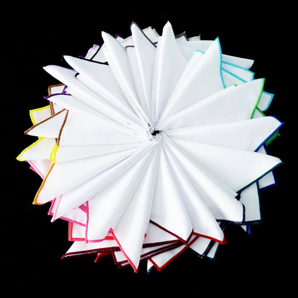 Мужской Карманный платок для костюма стильный красочный рулонный белый носовой