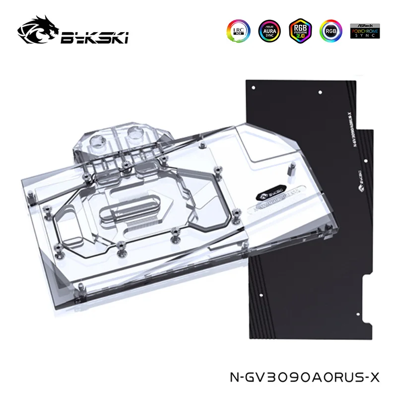 

Водяной кулер Bykski для GIGABYTE Geforce RTX 3080 AORUS 10G /3080Ti,3090 24G Xtreme с задней пластиной, водоблок, N-GV3090AORUS-X