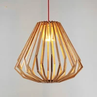 modern fashion european style simple chandelier wood cone wooden chandelier home bedroom living room lighting cafe lamp