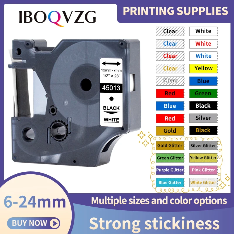 

IBOQVZG 1PC 45013 45010 45018 40913 Labeling Tape Cartridge Compatible for Dymo D1 LabelManager Writer Maker 280 160 260P Label