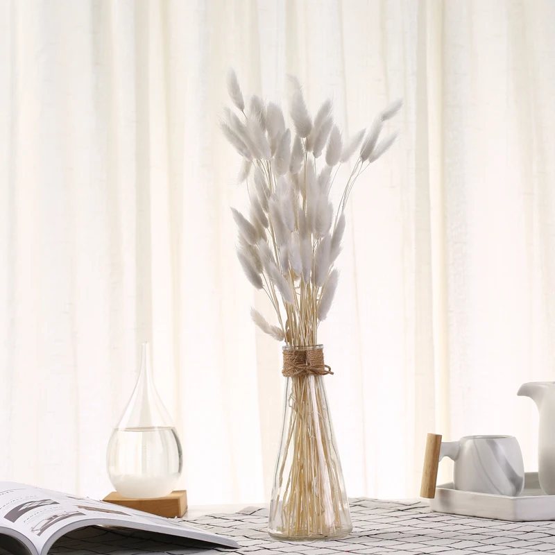 

50pcs Dried Flowers White Pink Colorful Pampas Decoration Rabbit Tail Grass Bouquet Wedding Party Nordic Home Decor Droogbloemen