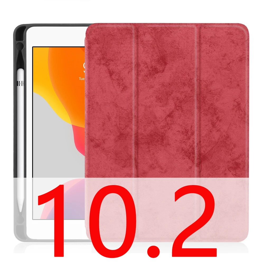 Red 10.2 Для iPad Pro 10,5 чехол с карандашом держатель для iPad Air 3 чехол Funda, GOOJODOQ для iPad 10,2 чехол Pro 10,5 чехол - Цвет: Red 10.2