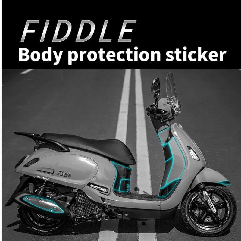 

Защитная Наклейка для мотоцикла, пленка из углеродного волокна, прозрачная, устойчивая к ударам педали, защита от износа для Sanyang Fiddle 4