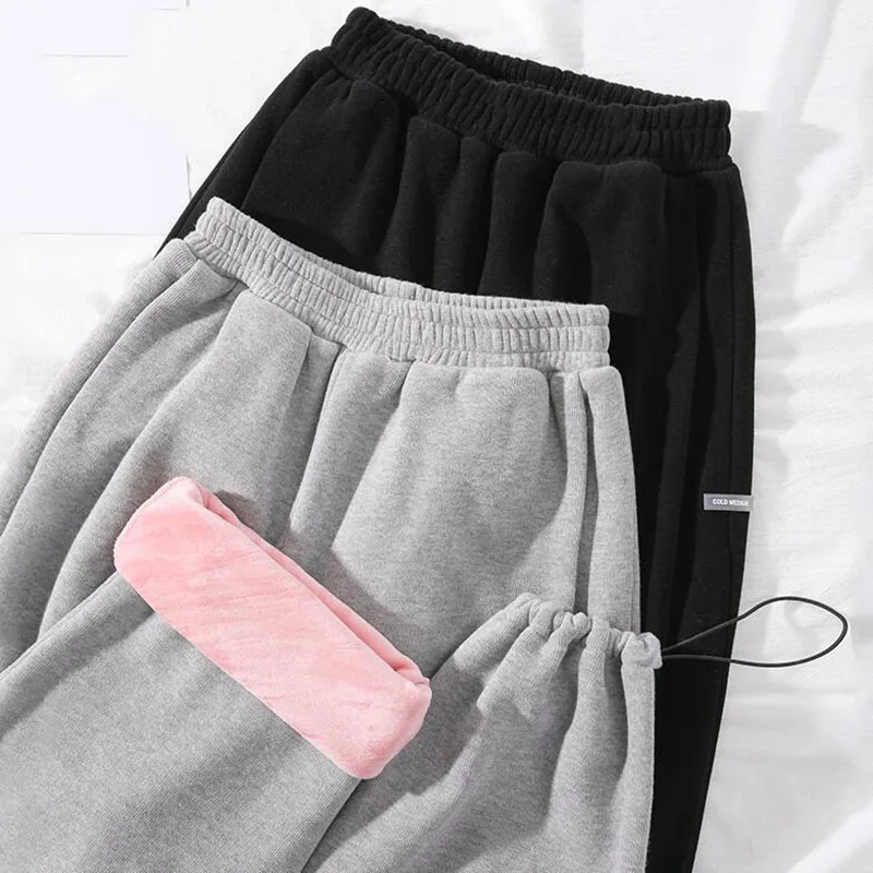 

Брюки-султанки женские черные, воздухопроницаемые плотные повседневные штаны из бархата, простые брюки для женщин, FC429, Осень-зима