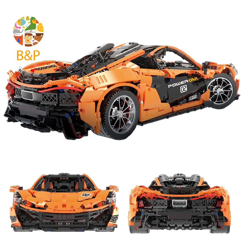 Technic Series MOC-16915 оранжевый гоночный автомобиль RC McLarened P1 модель строительные блоки