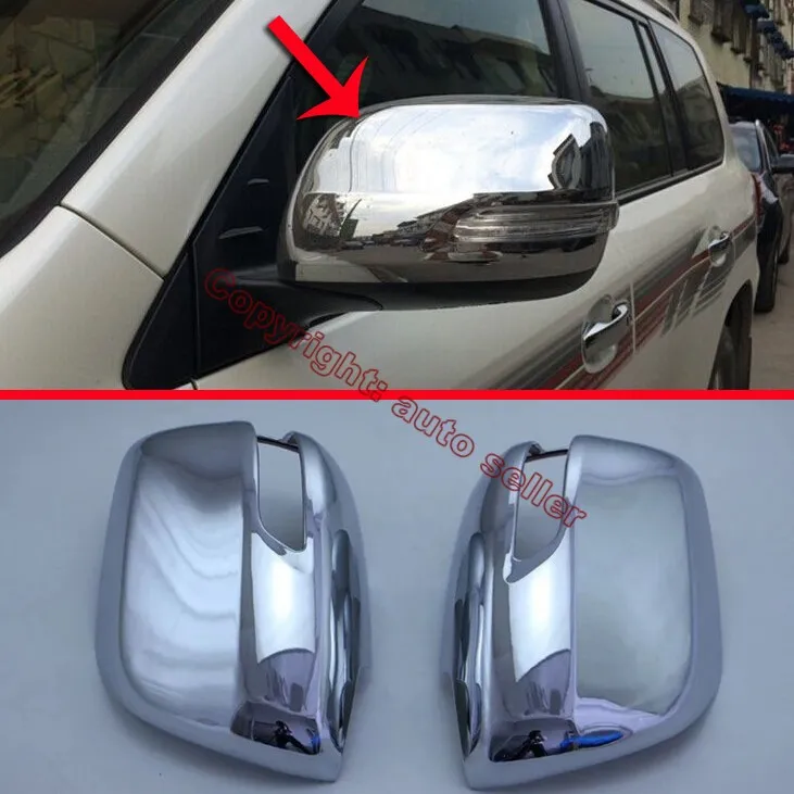 

ABS Chrome Car Accessories Side Mirror Cover Trim Rear View Cap Overlay Molding Garnish For Toyota Land Cruiser 2016 2017 2018