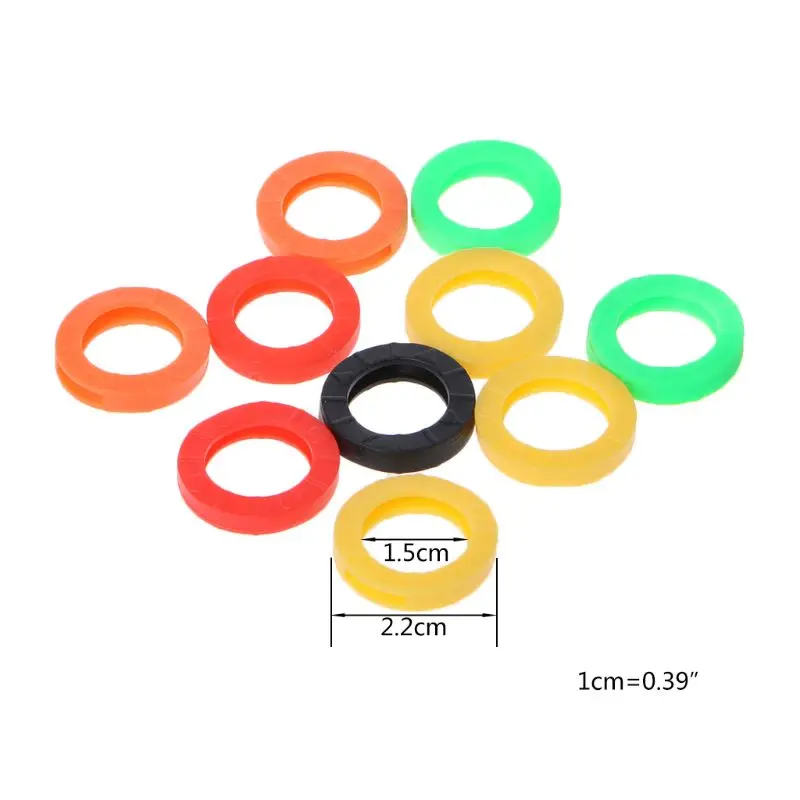 

10Pcs Bright Colors Hollow Silicone Key Cap Covers Topper Keyring Key Rings Car House Key Case