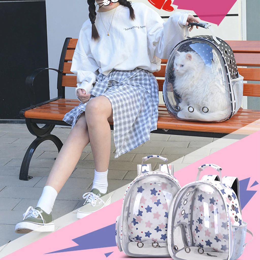 

Breathable Portable Cat Bag Pet Cat Carrier Bag Transparent Capsule Breathable Travel Parrot Cat Dog Bird Backpack Carrying Cage
