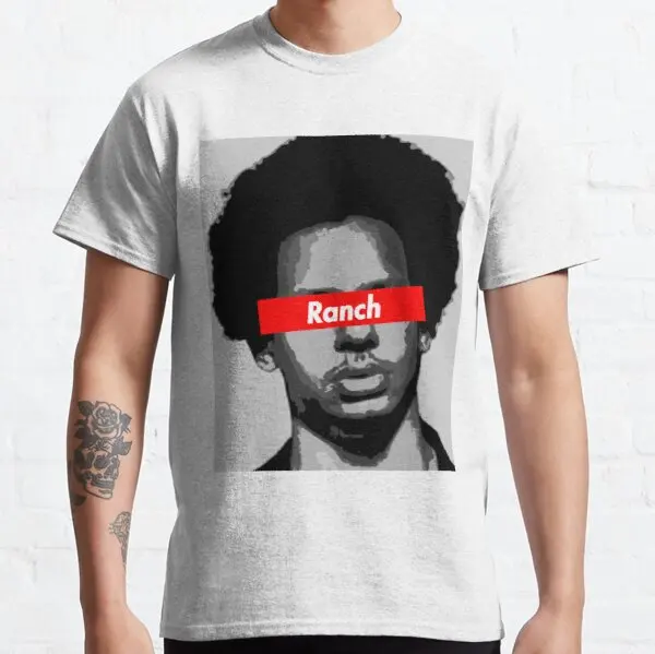 Эрик Андре ранчо строка 100% хлопок с коротким рукавом мужская футболка