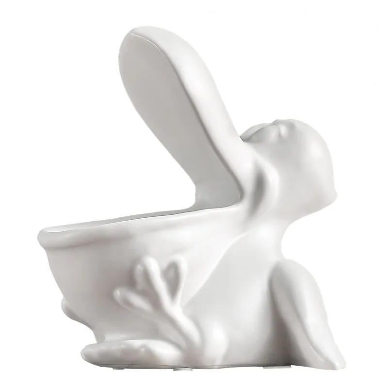 

PELECANUS STORAGE BOX FIGURINE STATUES ANIMALS BIRD STORAGE ART SCULPTURE CERAMIC ART&CRAFT HOME DECORATION ACCESSORIES R958