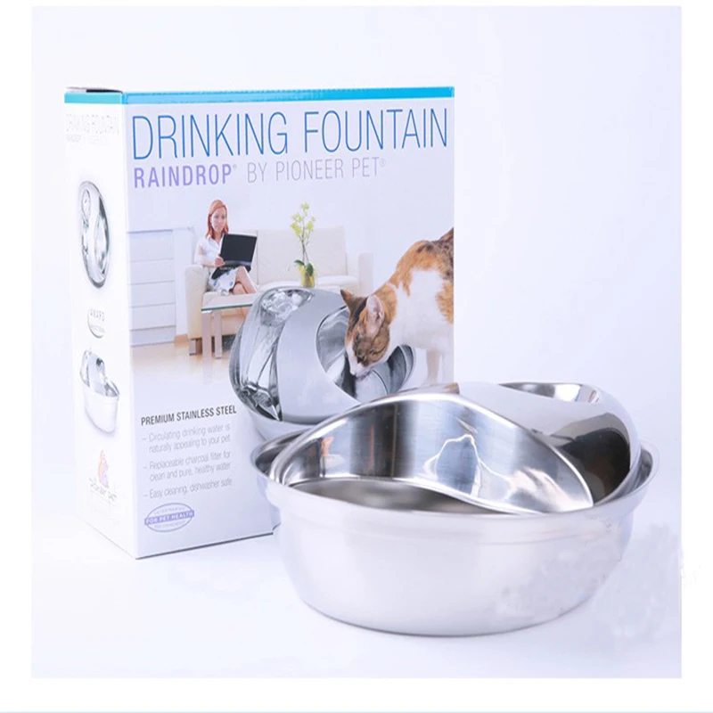 Поилка для домашних животных собака кошка питьевой фонтан 2 8 л из нержавеющей