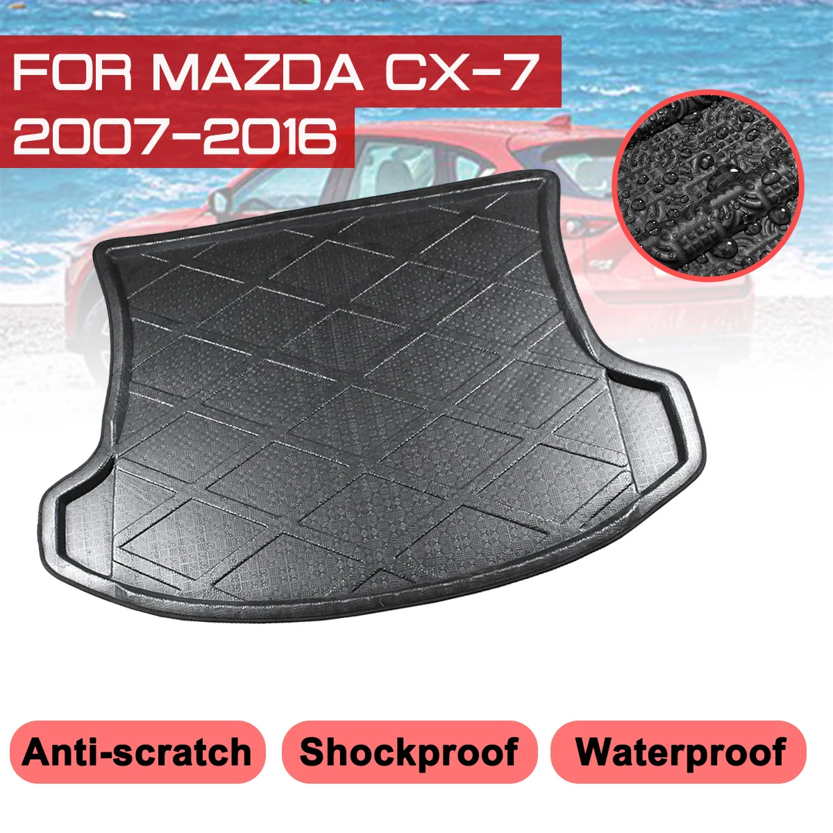 

Автомобильный задний багажник коврик для Mazda CX-7 2007 2008 2009 2010-2016 Водонепроницаемый ковров Анти грязь лоток Коврики для багажника