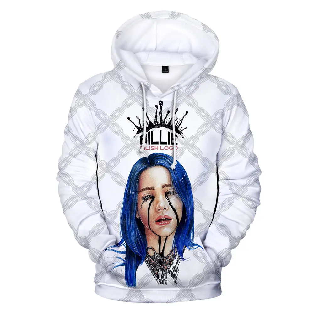 18 Модный дизайн Billie Eilish 3D толстовки Толстовка для мужчин и женщин Billie Eilish толстовки с капюшоном осенне-зимняя одежда куртки - Цвет: 18