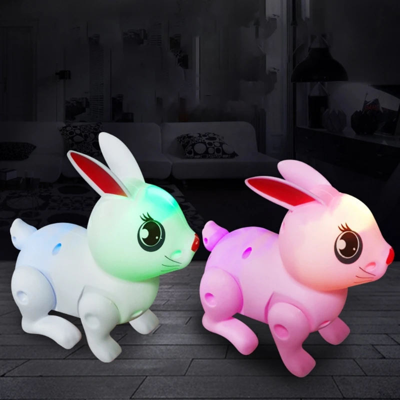 

40JC Developing Intelligence Animal Toys for Kids Jumping Rabbit Walking with Excellent Music Lighting Children Present