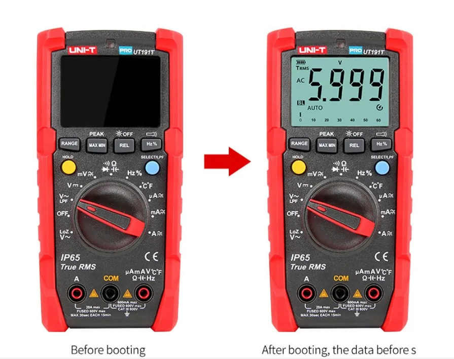 

Digital Multimeter Military Quality IP65 Waterproof NCV Ture RMS 6000countCapacitance Frequency Temperature