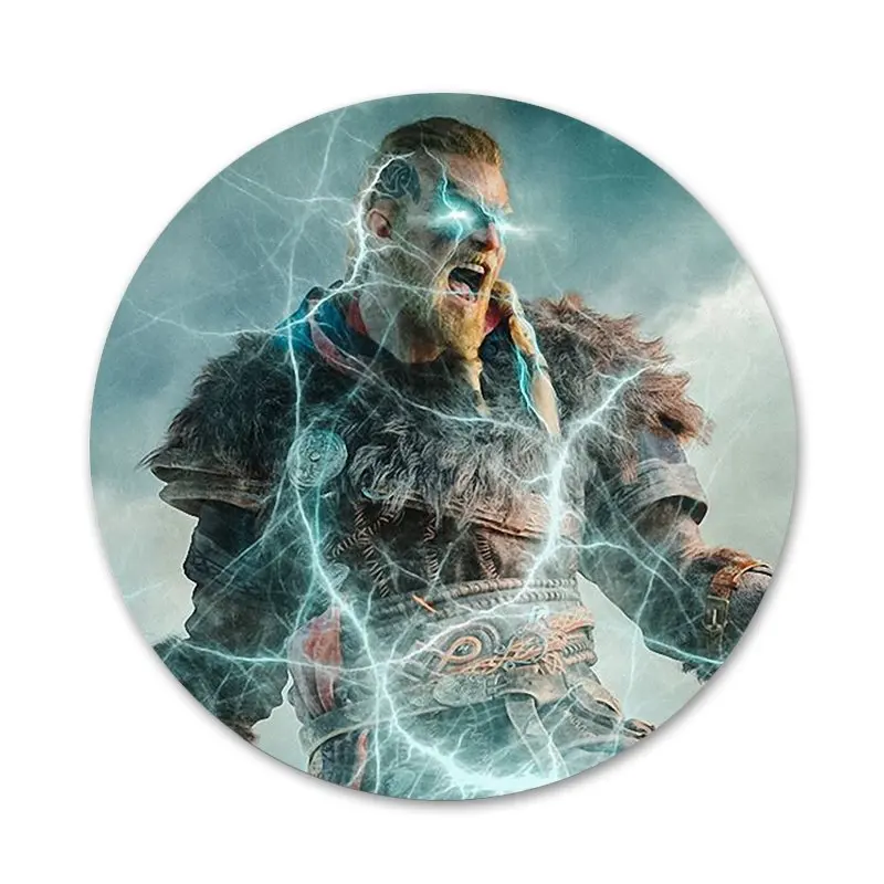 

Ragnar Lothbrok Vikings Badge Brooch Pin Accessories For Clothes Backpack Decoration gift 58mm
