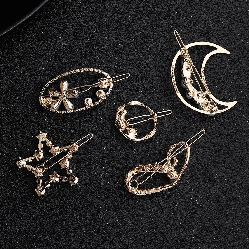 Простая Геометрическая заколка для волос милая темпераментная металлическая