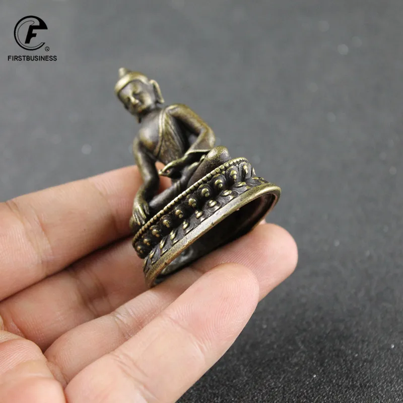 Ретро Медный Будда StatueThailand Будды Скульптура латунный ручной работы Буддизм